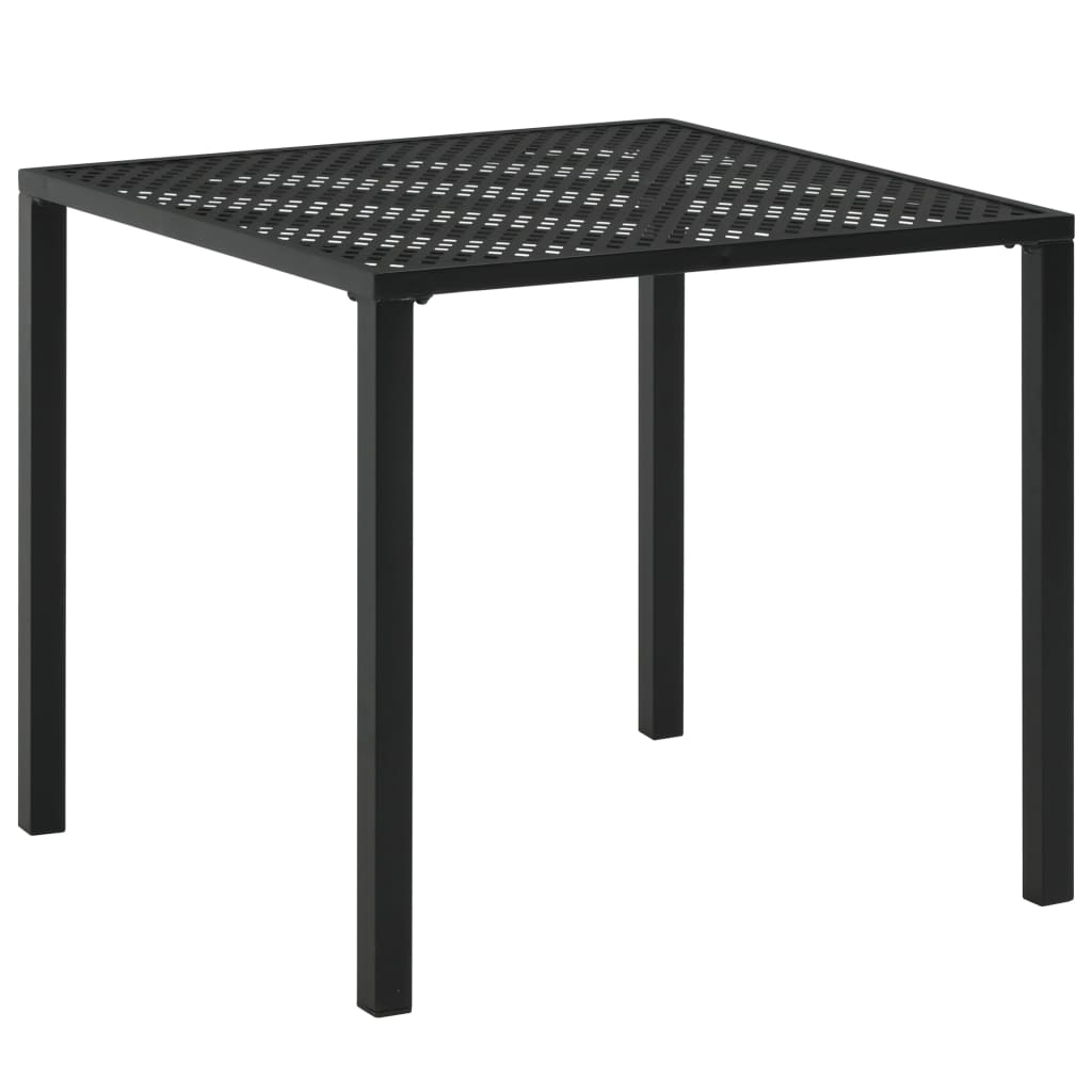 Mesa de jardín de acero gris oscuro 150x90x72 cm