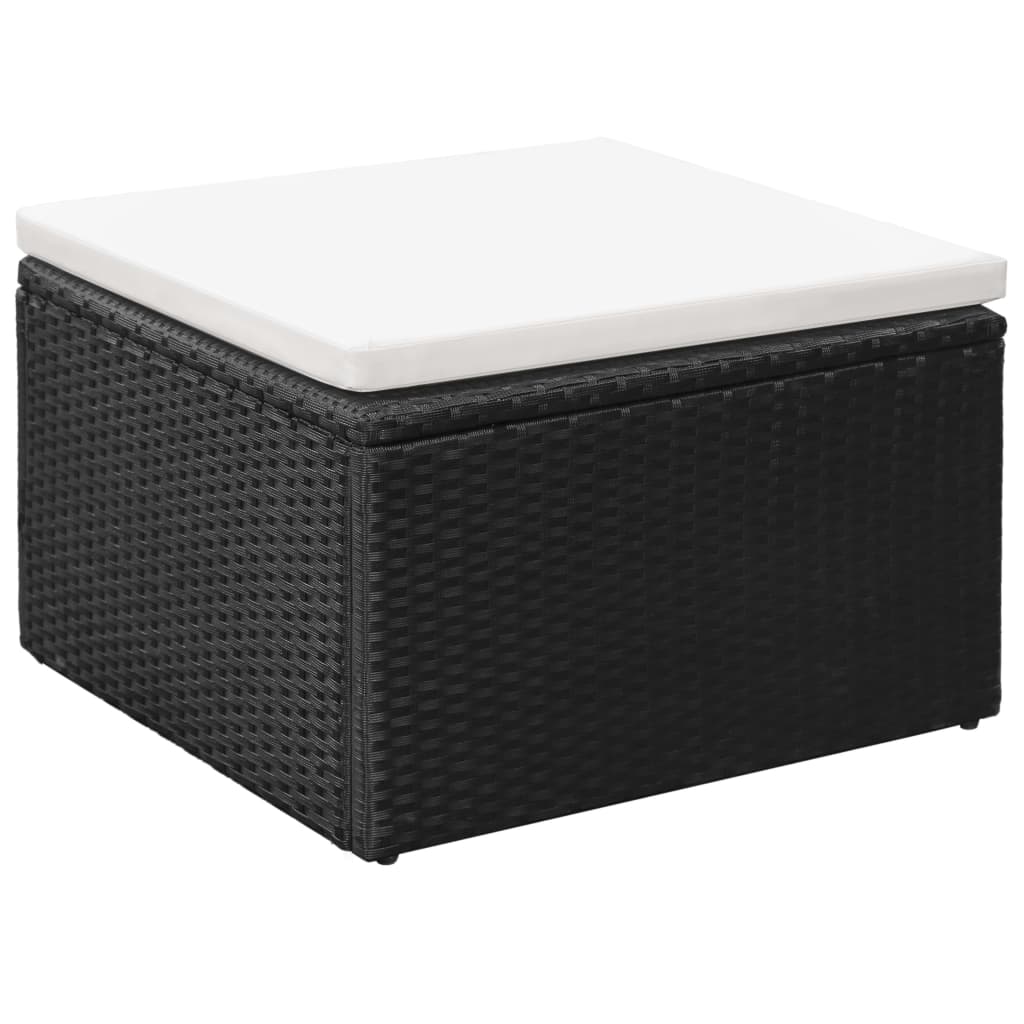 Set de muebles de jardín 3 pzas ratán sintético negro y blanco