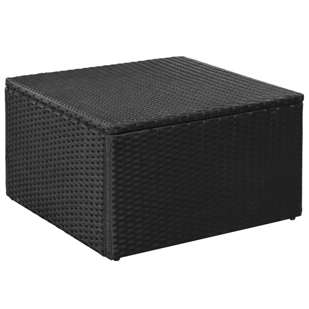 Set de muebles de jardín 3 pzas ratán sintético negro y blanco