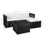 Set de muebles de jardín 3 pzas ratán sintético negro y blanco