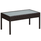 Set muebles de jardín 5 piezas y cojines ratán sintético marrón