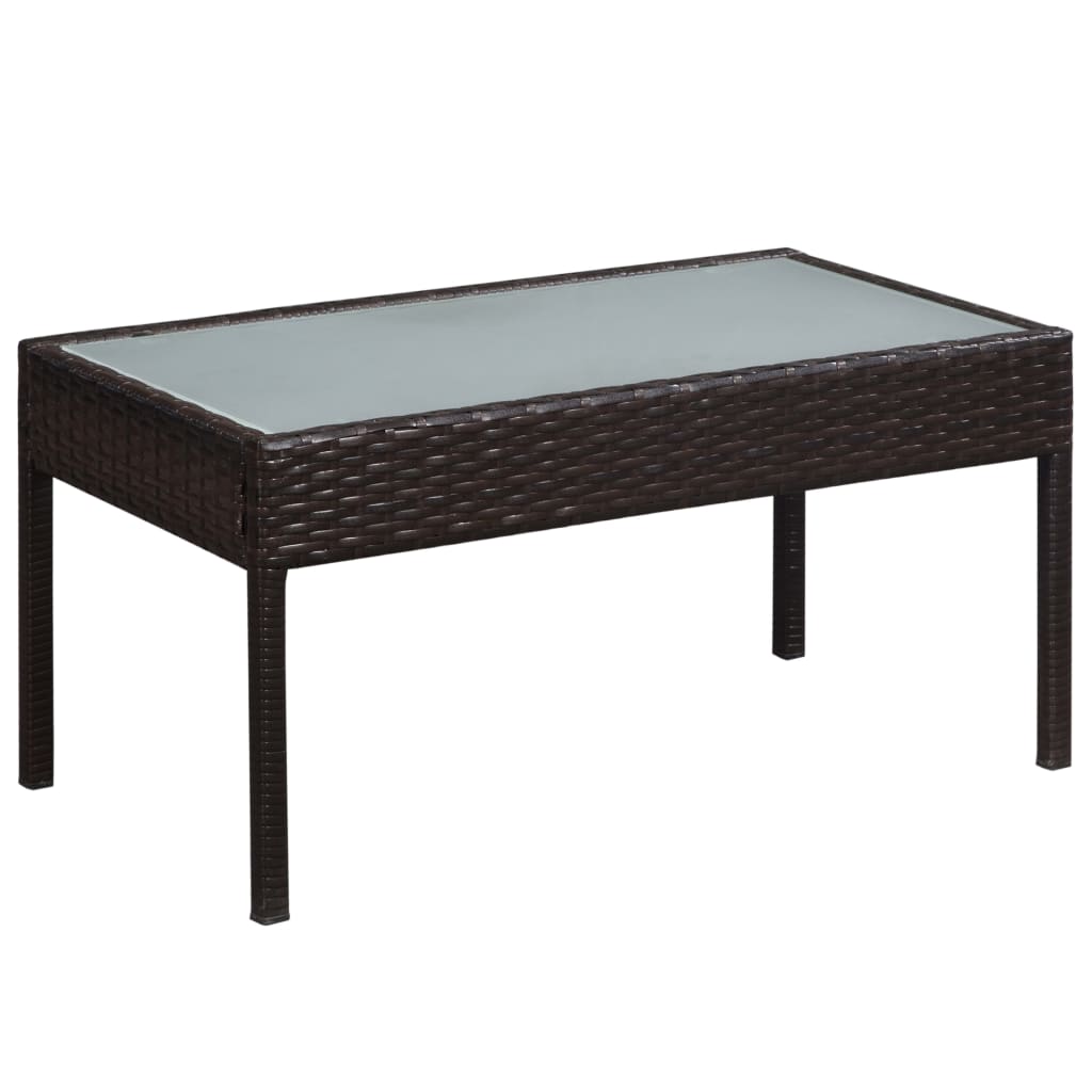 Set muebles de jardín 5 piezas y cojines ratán sintético marrón