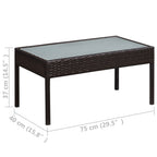 Set muebles de jardín 5 piezas y cojines ratán sintético marrón
