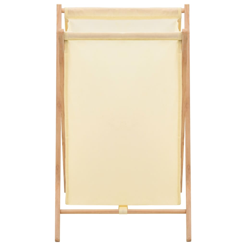 Cesto de ropa sucia madera de cedro y tela beige 42x41x64 cm
