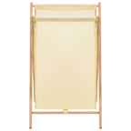 Cesto de ropa sucia madera de cedro y tela beige 42x41x64 cm