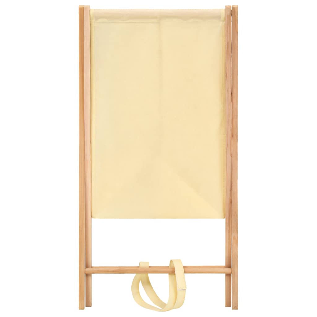 Cesto de ropa sucia madera de cedro y tela beige 42x41x64 cm