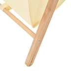 Cesto de ropa sucia madera de cedro y tela beige 42x41x64 cm