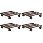 Soporte con ruedas para macetas madera 4 uds cedro 25x25 cm