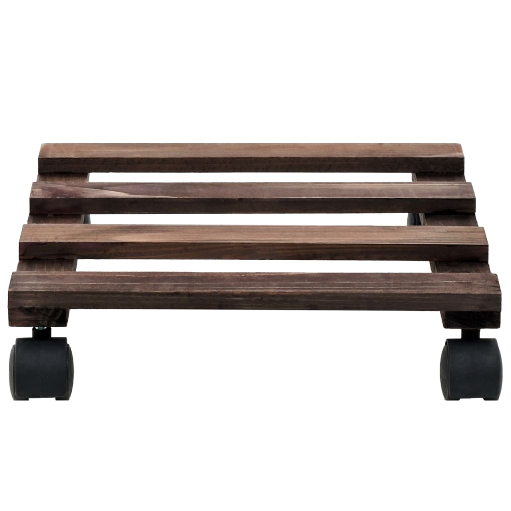 Soporte con ruedas para macetas madera 4 uds cedro 25x25 cm