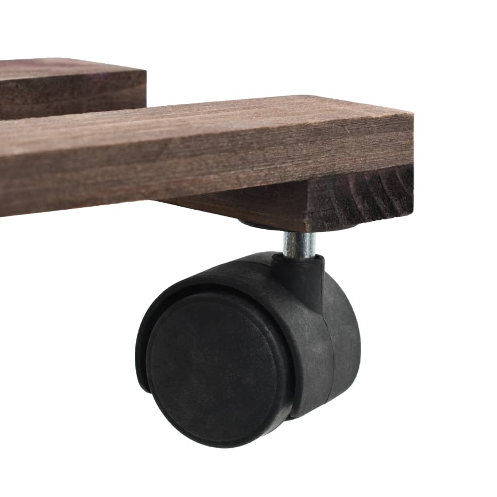 Soporte con ruedas para macetas madera 4 uds cedro 25x25 cm