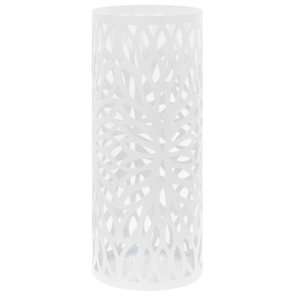 Paragüero diseño de hojas acero blanco