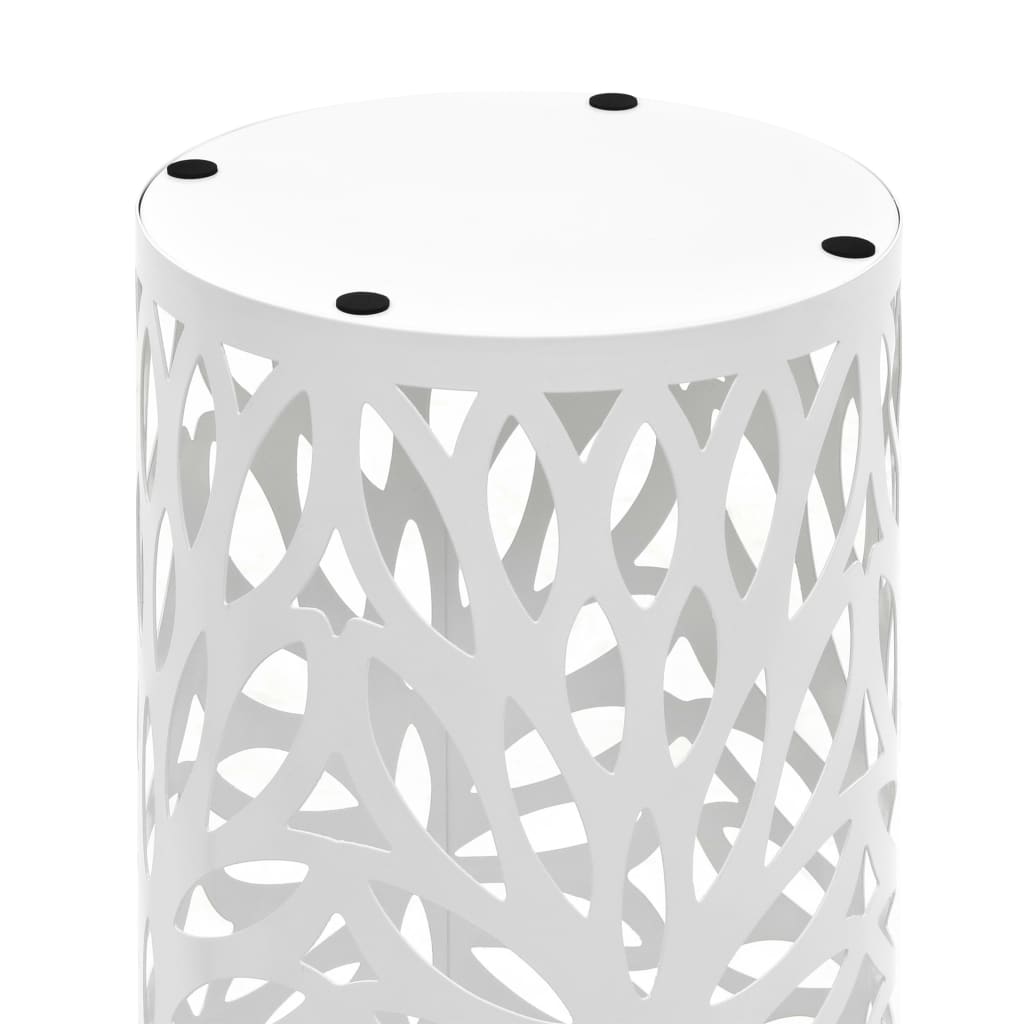 Paragüero diseño de hojas acero blanco