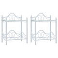 Mesitas de noche acero vidrio templado 45x30,5x60cm blanco 2uds
