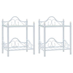 Mesitas de noche acero vidrio templado 45x30,5x60cm blanco 2uds