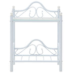 Mesitas de noche acero vidrio templado 45x30,5x60cm blanco 2uds
