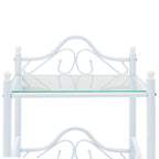 Mesitas de noche acero vidrio templado 45x30,5x60cm blanco 2uds