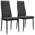 Sillas de comedor 2 unidades tela gris oscuro