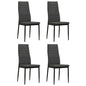 4 Dining chairs solid rubberwood and grey fabric