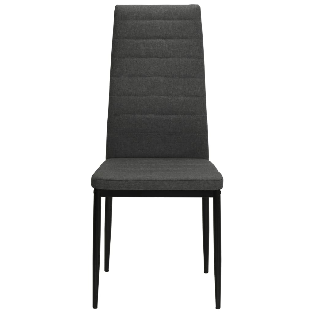Sillas de comedor 4 uds madera maciza de caucho y tela gris