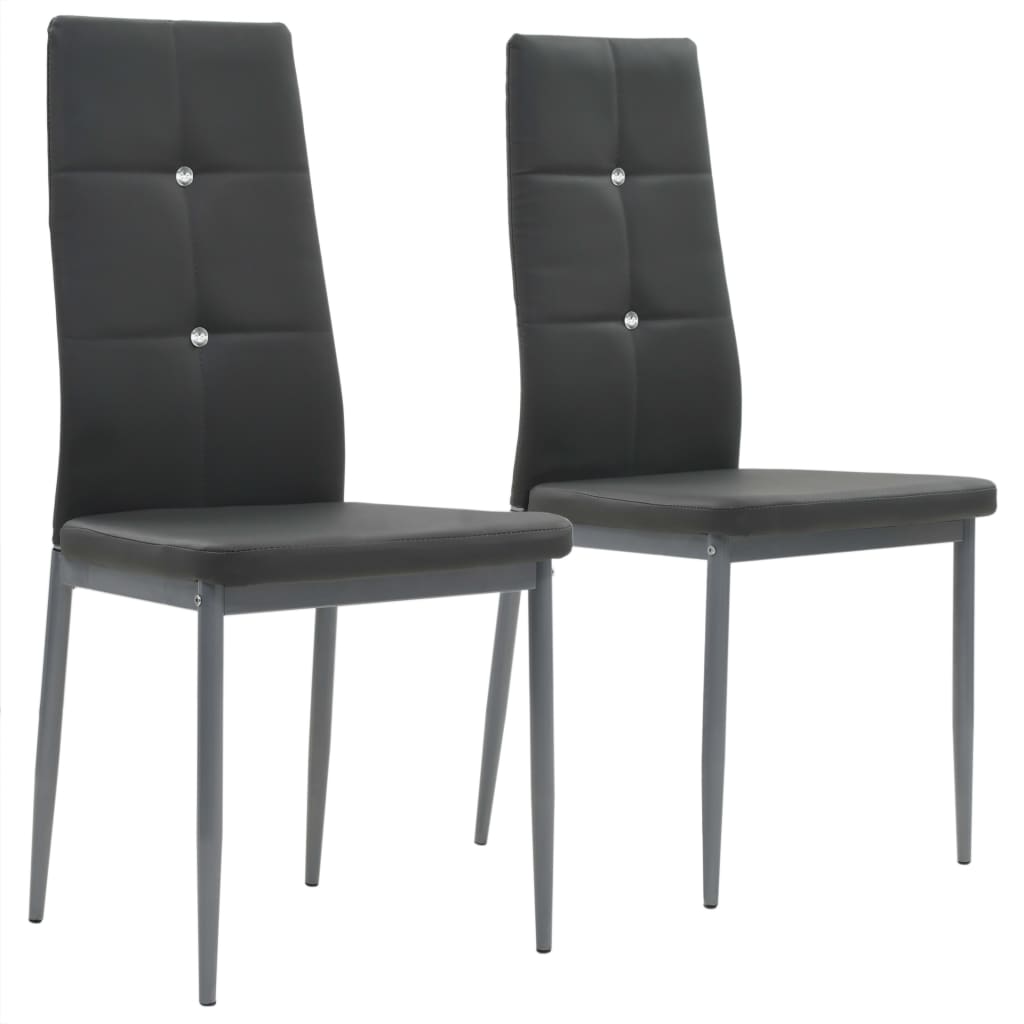 Sillas de comedor 2 unidades cuero sintético blanco