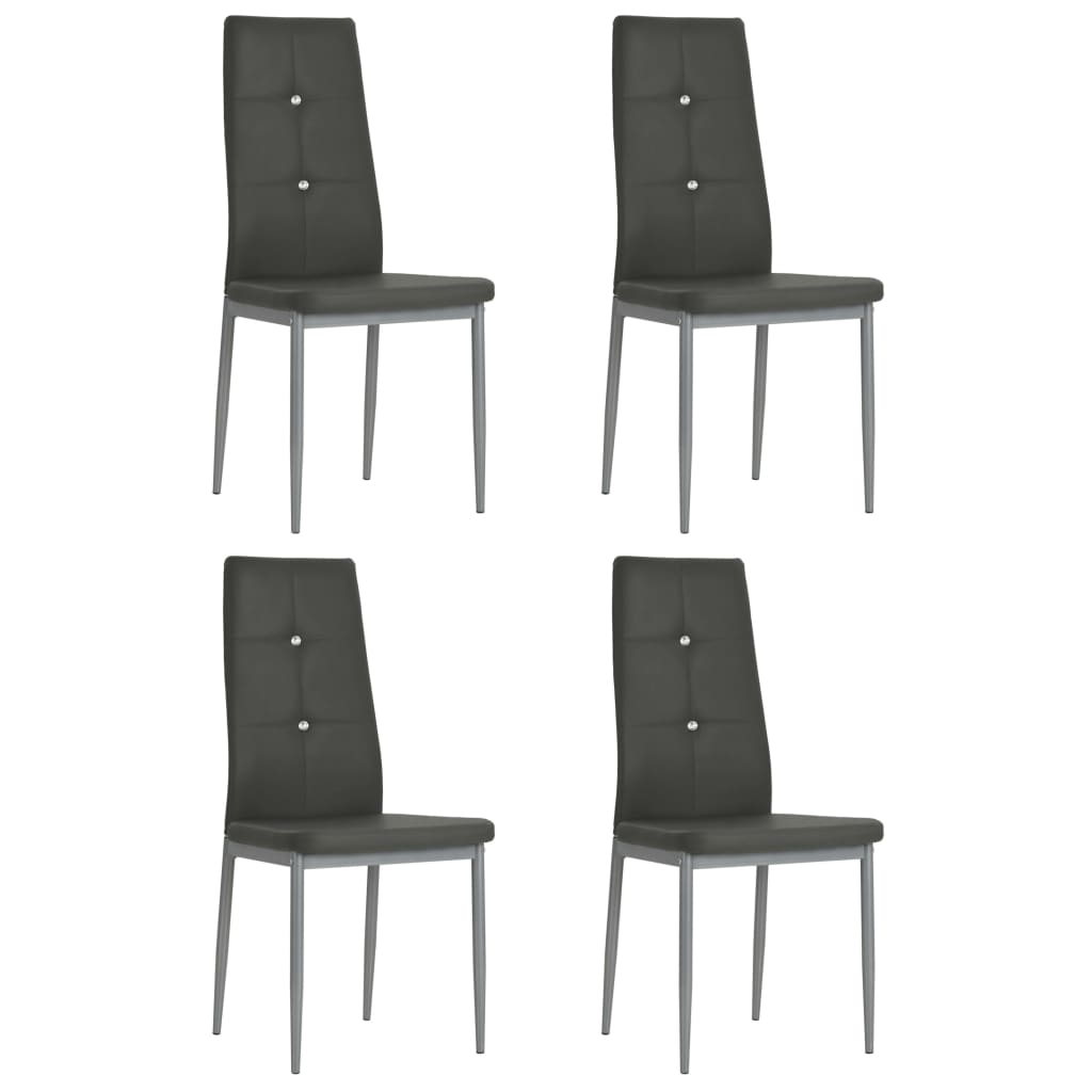 Sillas de comedor 2 unidades cuero sintético blanco