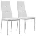 Sillas de comedor 2 unidades cuero sintético blanco