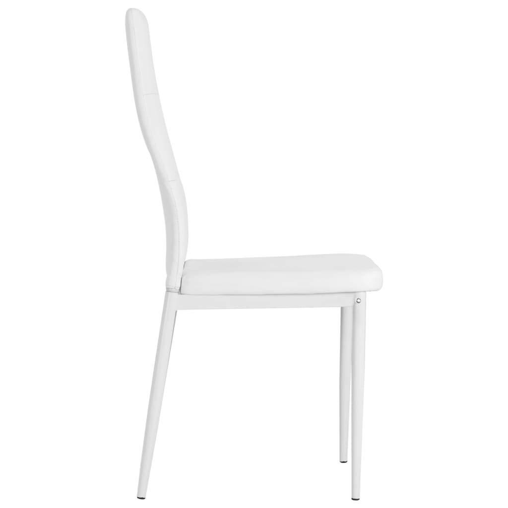 Sillas de comedor 2 unidades cuero sintético blanco