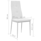 Sillas de comedor 2 unidades cuero sintético blanco