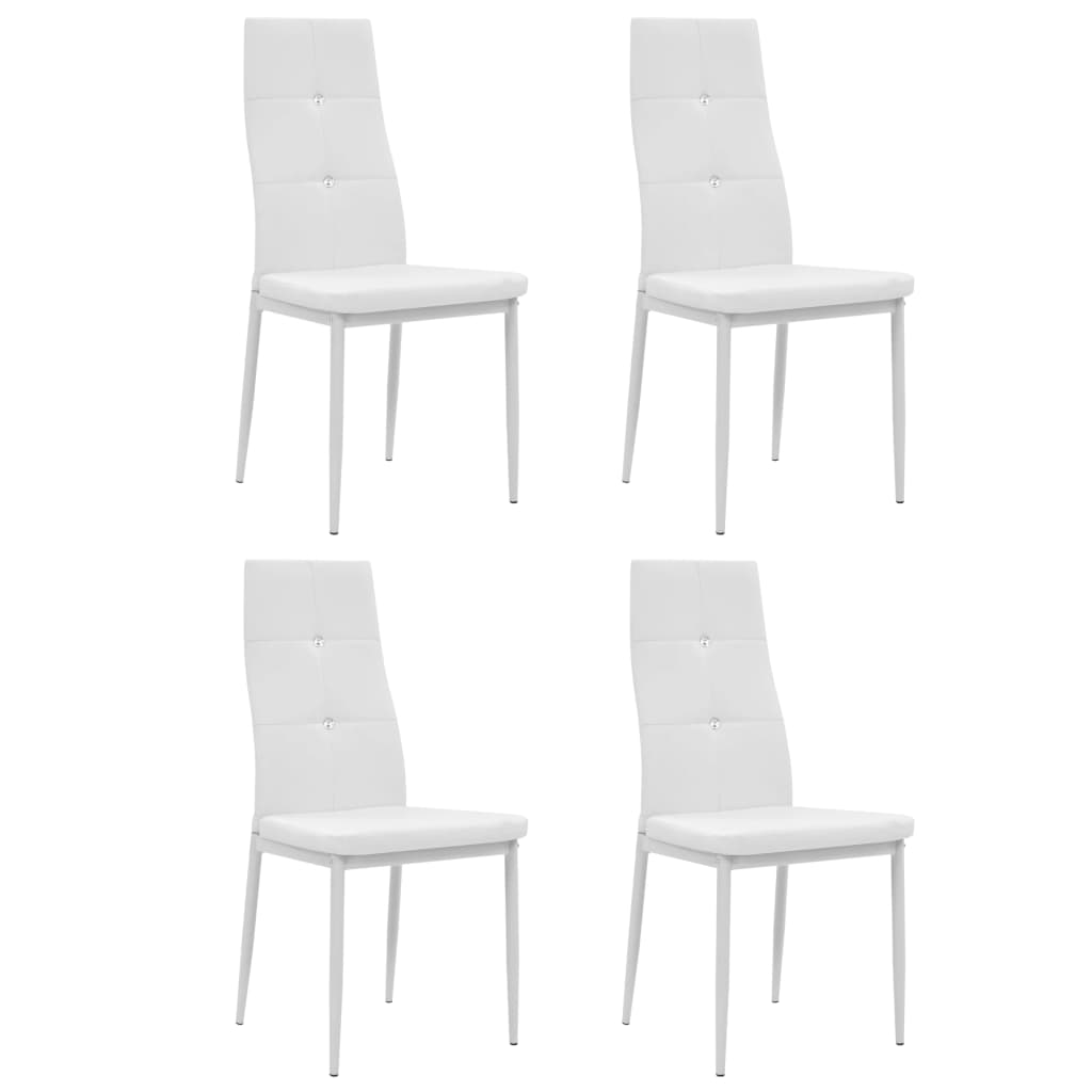 Sillas de comedor 2 unidades cuero sintético blanco