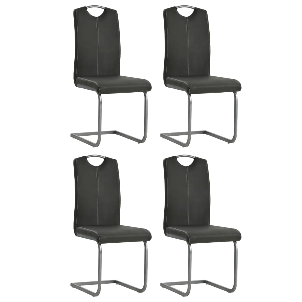 Sillas de comedor voladizas 2 uds cuero sintético capuchino
