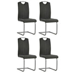 Sillas de comedor voladizas 2 uds cuero sintético capuchino