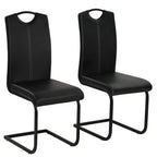 Sillas de comedor voladizas 2 uds cuero sintético capuchino