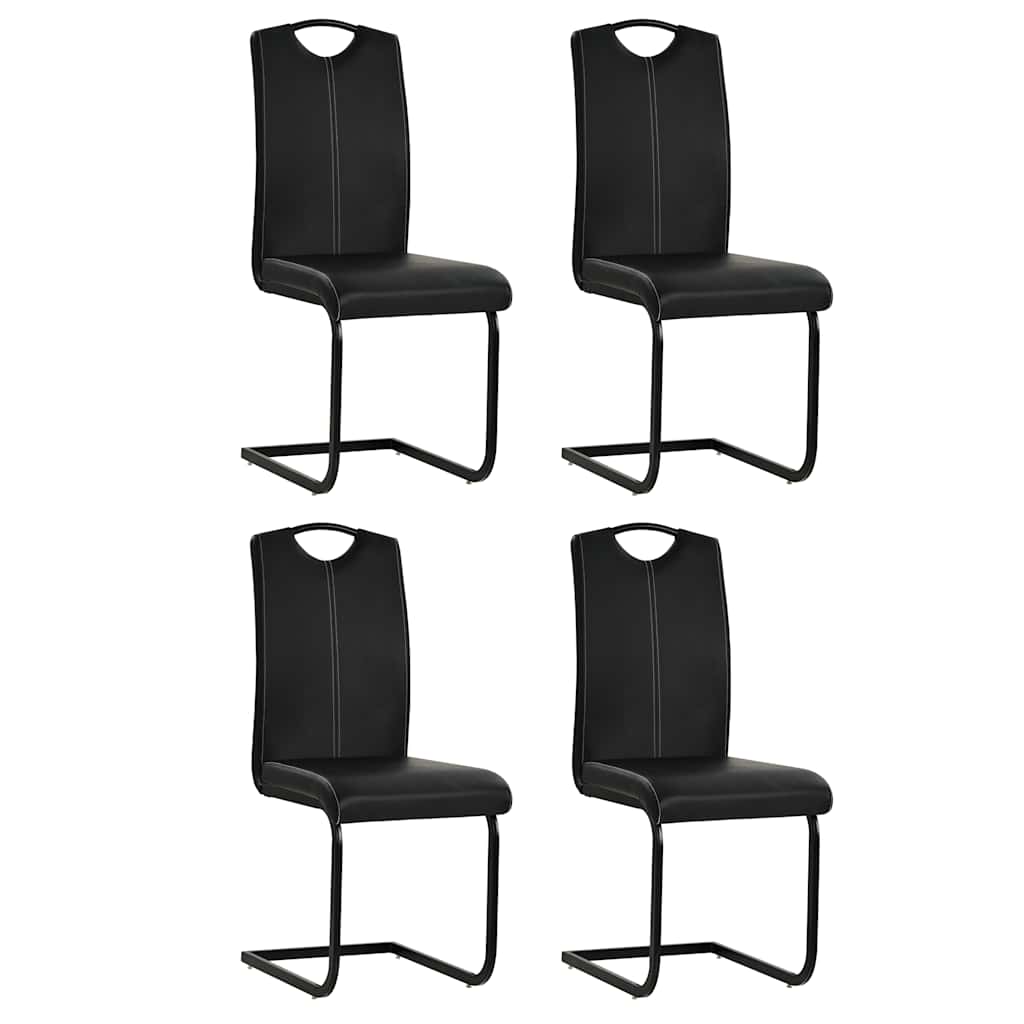 Sillas de comedor voladizas 2 uds cuero sintético capuchino