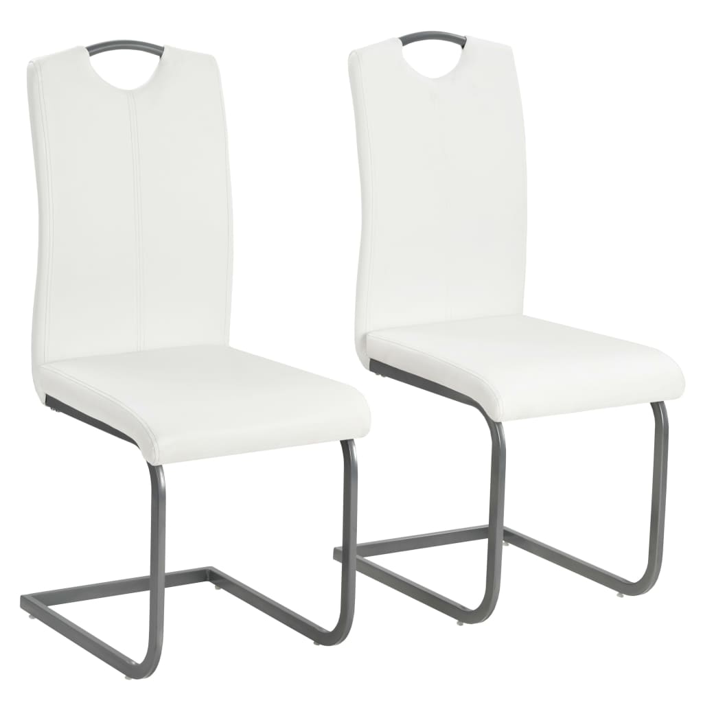Sillas de comedor voladizas 2 uds cuero sintético capuchino