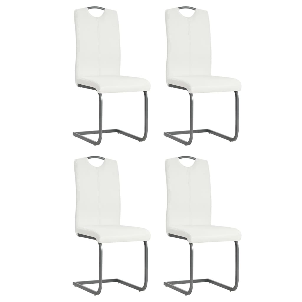 Sillas de comedor voladizas 2 uds cuero sintético capuchino