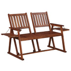 Banco de jardín madera maciza de acacia 165 cm