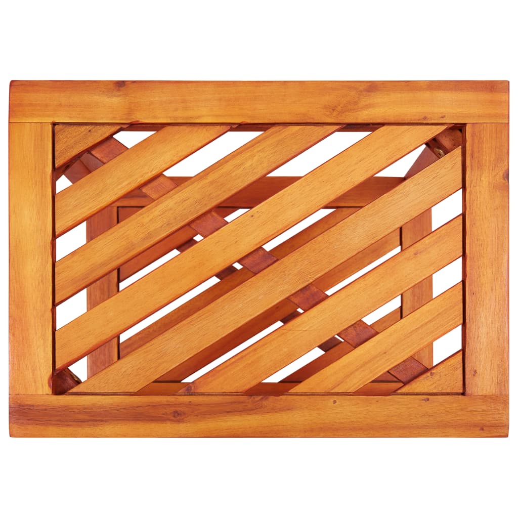 Mesa auxiliar de madera maciza acacia 45x33x45 cm