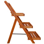 Soporte para plantas de 3 niveles madera de acacia 50x63x80 cm