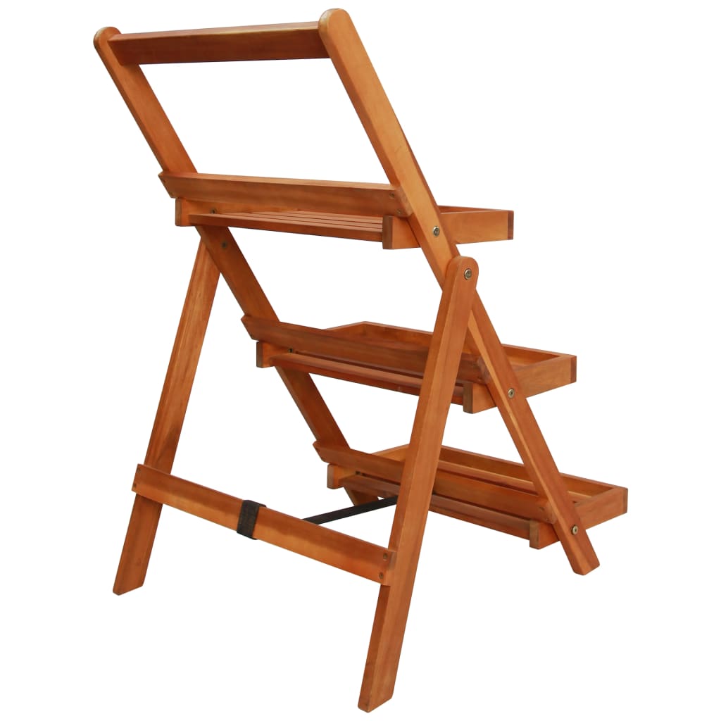 Soporte para plantas de 3 niveles madera de acacia 50x63x80 cm