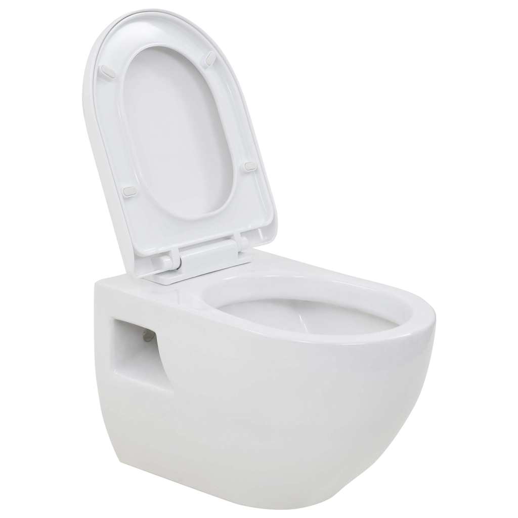 Inodoro de montaje en pared de cerámica blanco