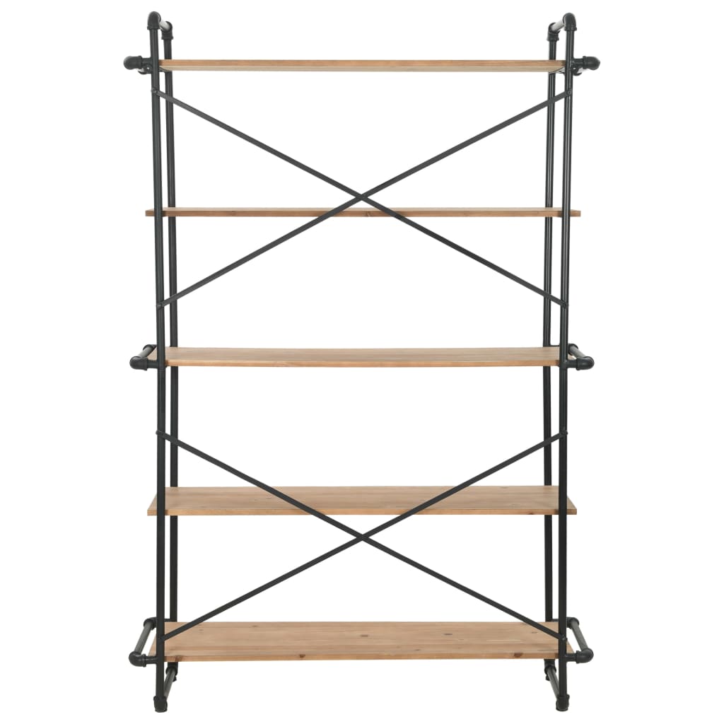 Estantería de madera maciza de abeto y acero 120x42x180 cm