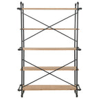 Estantería de madera maciza de abeto y acero 120x42x180 cm