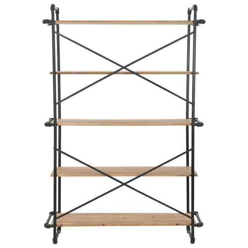 Estantería de madera maciza de abeto y acero 120x42x180 cm