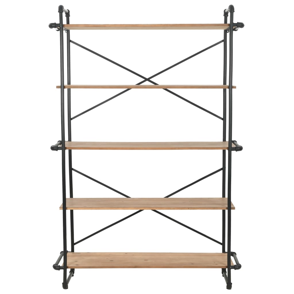 Estantería de madera maciza de abeto y acero 120x42x180 cm