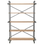 Estantería de madera maciza de abeto y acero 120x42x180 cm
