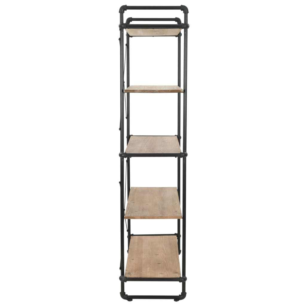 Estantería de madera maciza de abeto y acero 120x42x180 cm