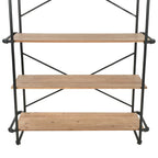 Estantería de madera maciza de abeto y acero 120x42x180 cm