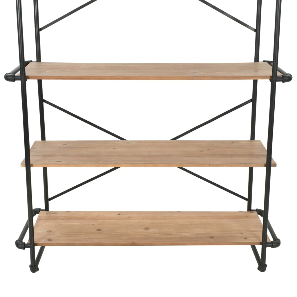 Estantería de madera maciza de abeto y acero 120x42x180 cm