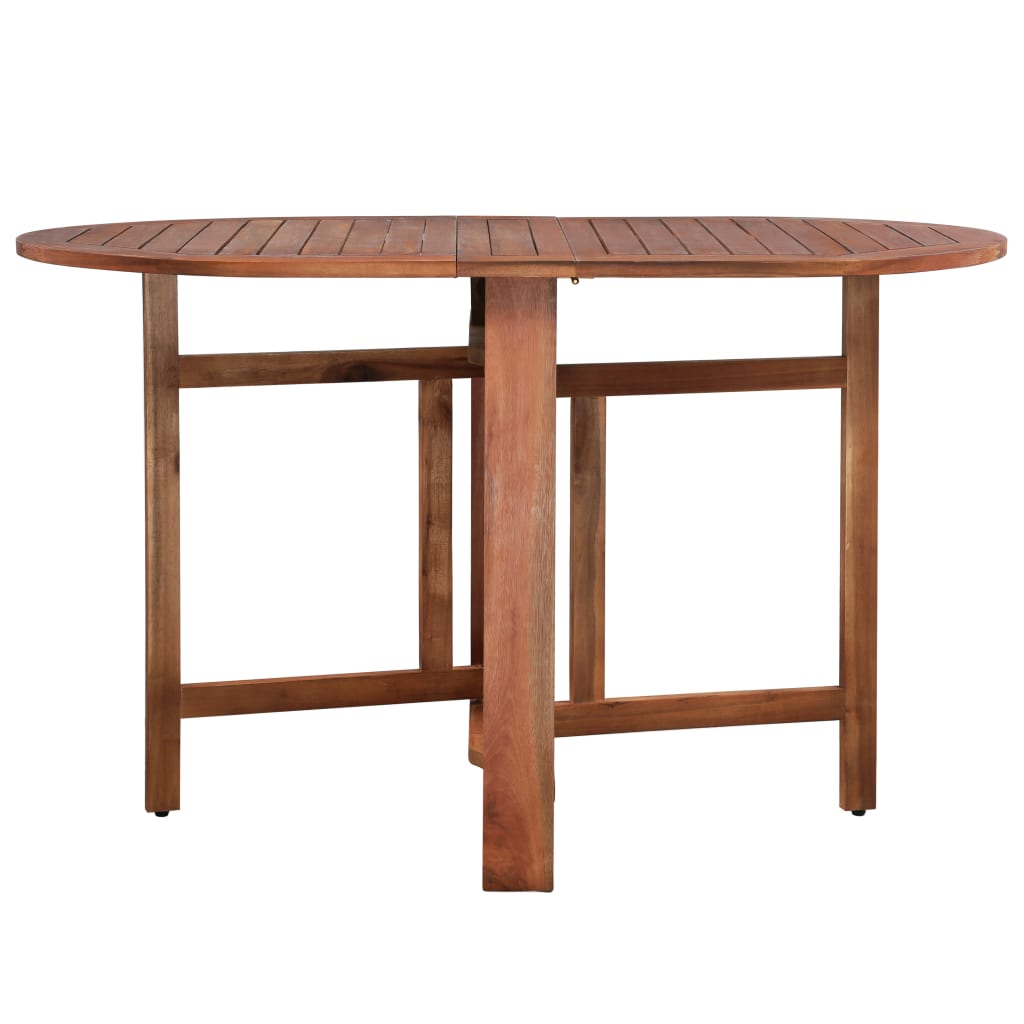 Mesa de jardín de madera de acacia maciza 120x70x74 cm