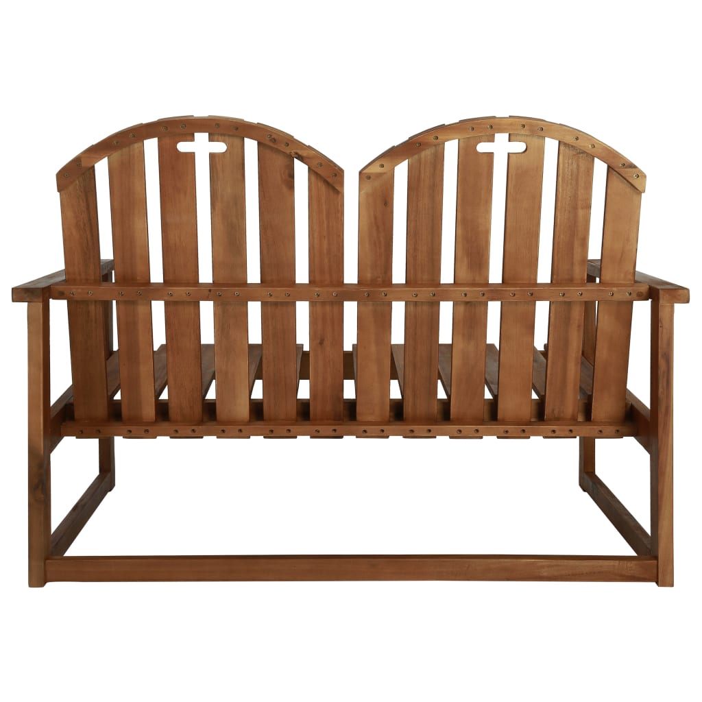 Banco de jardín de madera maciza acacia 110 cm
